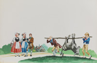 The Miller, his Son and the Donkey: Carrying the Donkey (Original)