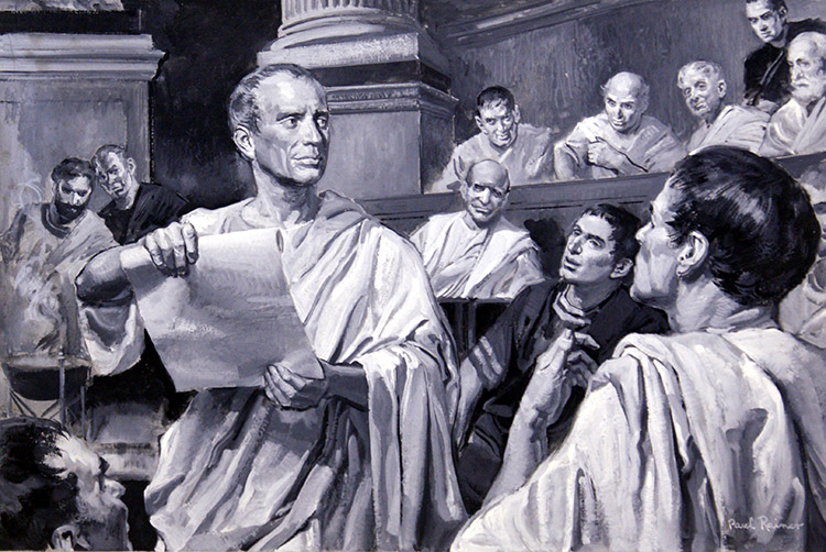 Julius Caesar 'Veni, vidi, vici' (Original) (Signed) by Paul Rainer Art at The Illustration Art Gallery