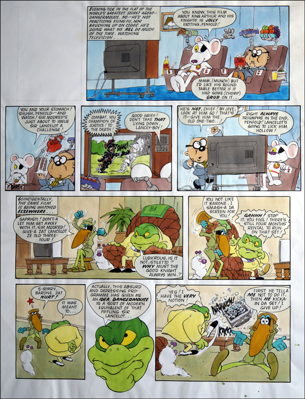 Danger Mouse - Television Knights (TWO pages) (Originals) by Danger Mouse (Ranson) at The Illustration Art Gallery