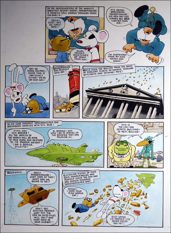 Danger Mouse - Anti-Gravity Gold (TWO pages) (Originals) by Danger Mouse (Ranson) at The Illustration Art Gallery