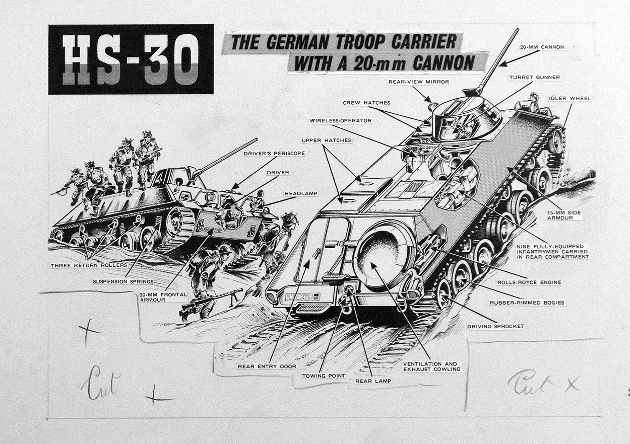 HS-30 German Troop Carrier (Original) art by Peter Sarson Art at The Illustration Art Gallery