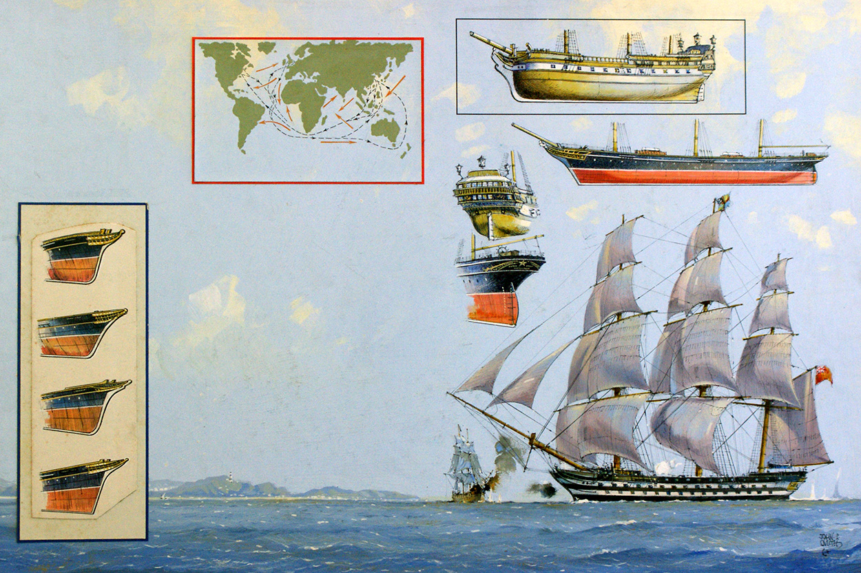Maritime England Clipper Ships (Original) (Signed) art by John S Smith Art at The Illustration Art Gallery