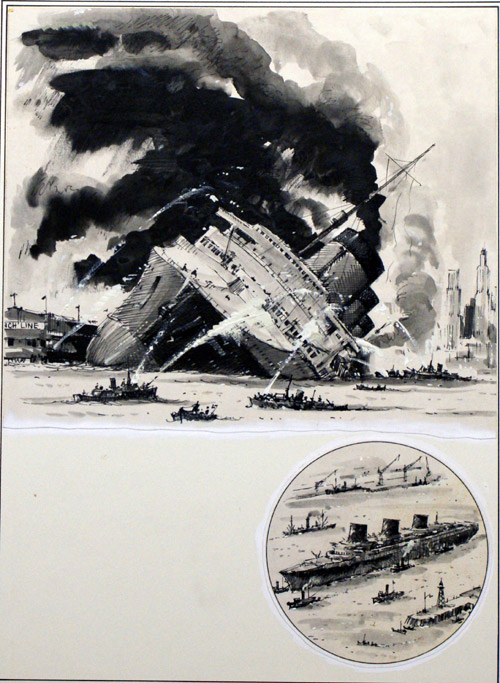 The Great Steamers: The Ship That Died in Dock (Original) by John S Smith at The Illustration Art Gallery