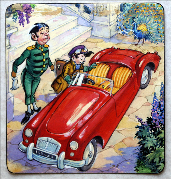 Norman Gnome - Shiny New Car (Original) by Geoff Squire Art at The Illustration Art Gallery