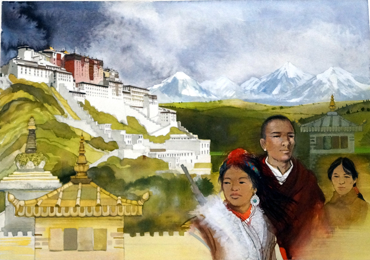 Lama A Novel of Tibet book cover art (Original) art by 20th Century at The Illustration Art Gallery