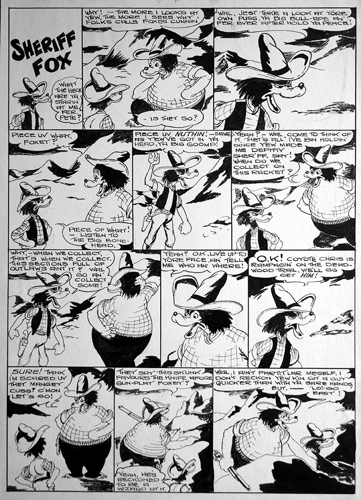 Sheriff Fox British Golden Age Comic Art: Don't Stare (FOUR pages) (Originals) art by William A Ward Art at The Illustration Art Gallery