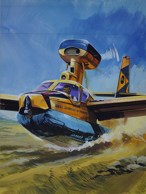 Future Flight on Air Cushions (Original) (Signed) by Gerry Wood at The Illustration Art Gallery
