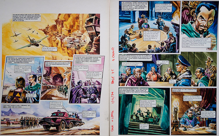 Plotting in Zabriz from 'More Trouble in Zabriz' (TWO pages) (Originals) by The Trigan Empire (Gerry Wood) at The Illustration Art Gallery