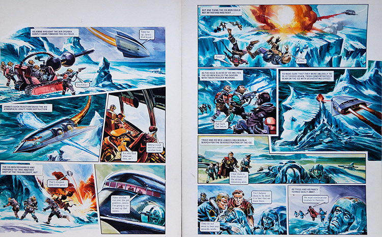 The Frozen Airmen from 'The Hericon/Nivatian Conflict' (TWO pages) (Originals) by The Trigan Empire (Gerry Wood) at The Illustration Art Gallery