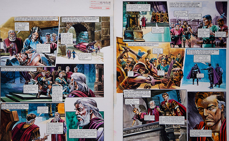 Poisoned from 'The War of The Zolts' (TWO pages) (Originals) (Signed) by The Trigan Empire (Gerry Wood) at The Illustration Art Gallery