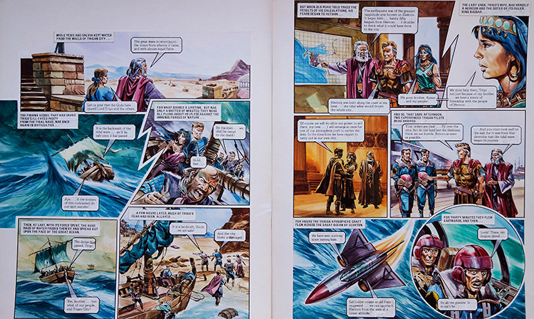 The Great Wave from 'The Hericon/Nivatian Conflict' (TWO pages) (Originals) by The Trigan Empire (Gerry Wood) at The Illustration Art Gallery