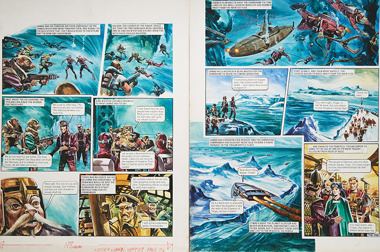 Last Hope from 'The Hericon/Nivatian Conflict' (TWO pages) (Originals) by The Trigan Empire (Gerry Wood) at The Illustration Art Gallery