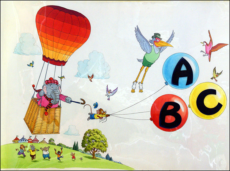 Balloon Alphabet (Original) by Peter Woolcock at The Illustration Art Gallery