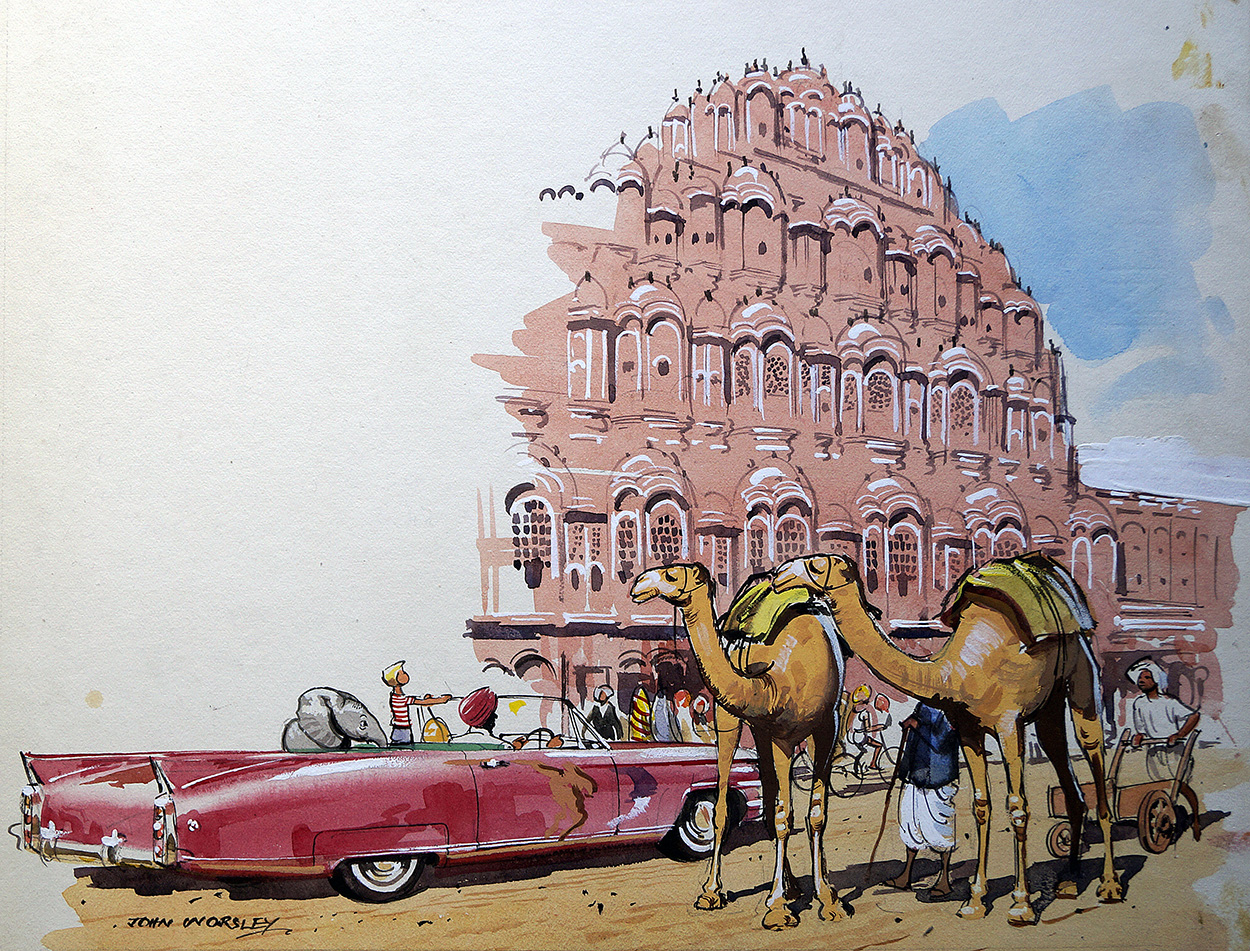 Howa Mahal- Palace of The Winds (Originals) (Signed) art by John Worsley Art at The Illustration Art Gallery