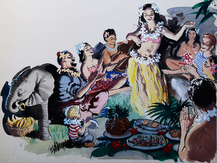 The Hula Feast (Originals) by John Worsley at The Illustration Art Gallery