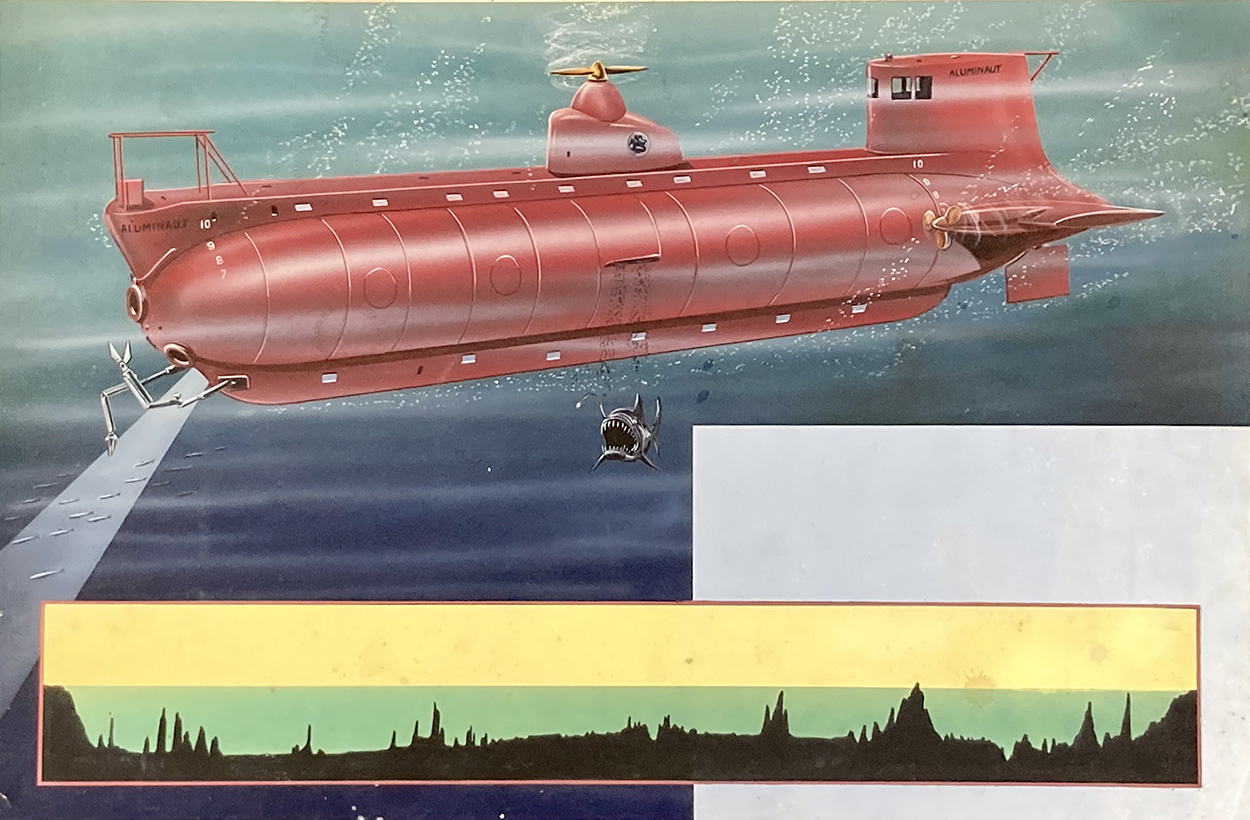 The Aluminaut - The first aluminium Submarine (Original) art by 20th Century at The Illustration Art Gallery