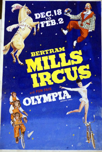 Bertram Mills Circus original poster artwork art by 20th Century unidentified artist