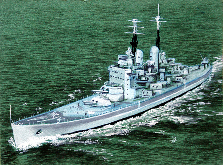 Royal Navy Ship of the 1960s (Original) by Transport at The Illustration Art Gallery