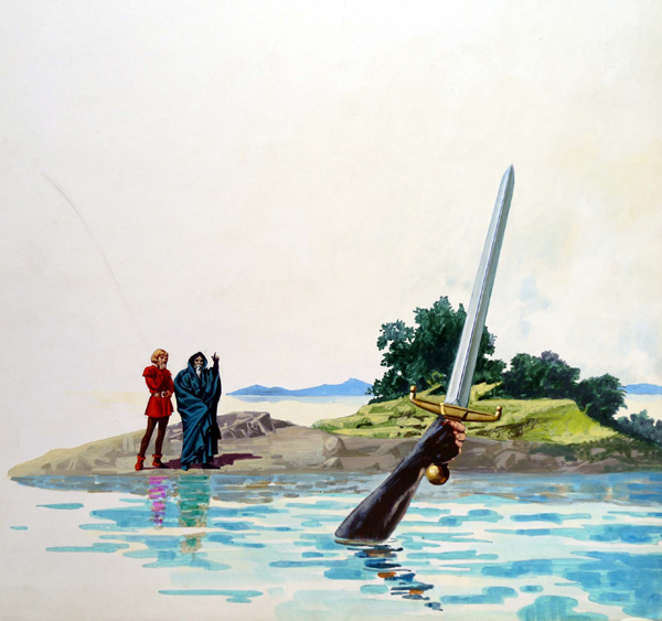 King Arthur - The Sword In The Water (Original) by 20th Century at The Illustration Art Gallery