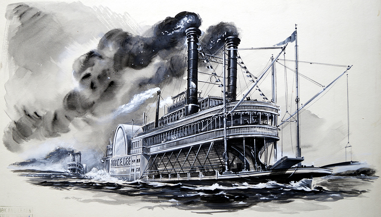 Race on the Mississippi (Original) art by Transport at The Illustration Art Gallery