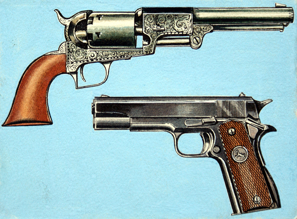 Colt Revolver and Automatic Pistol (Original) art by Military at The Illustration Art Gallery