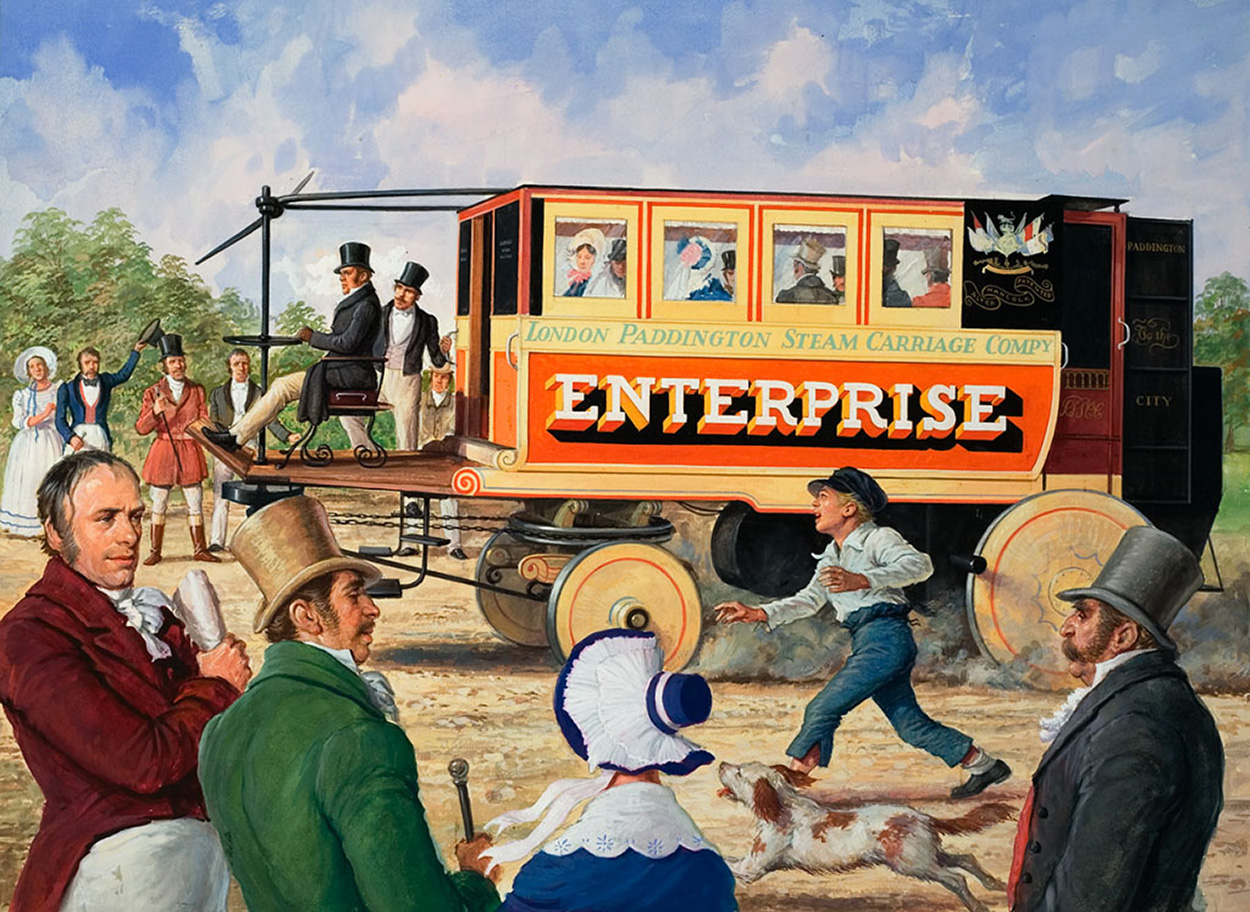 The Steam Carriage (Original) art by Transport at The Illustration Art Gallery
