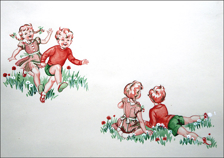 Fun in the Fields (Original) by E V Abbott at The Illustration Art Gallery