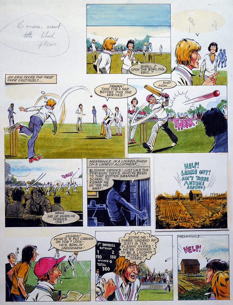 The Fenn Street Gang - Cricket (Original) art by Graham Allen Art at The Illustration Art Gallery
