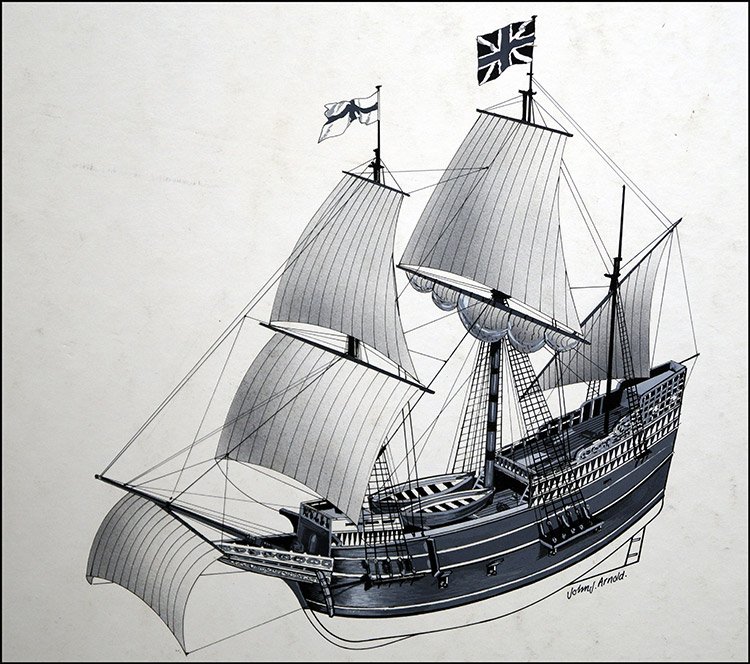 The Mayflower 1620 (Original) (Signed) by John J Arnold at The Illustration Art Gallery
