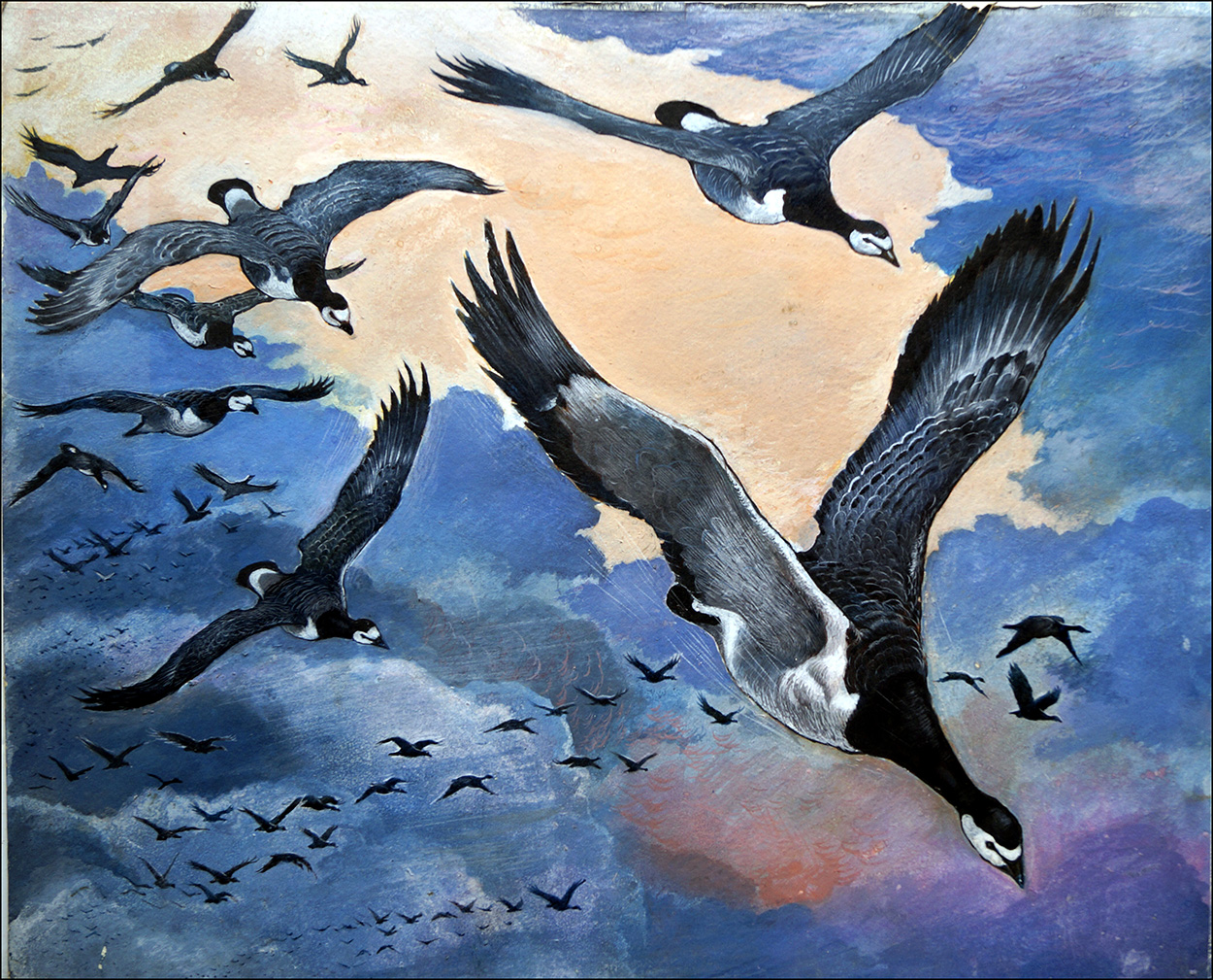 Migrating Geese (Original) art by G W Backhouse Art at The Illustration Art Gallery
