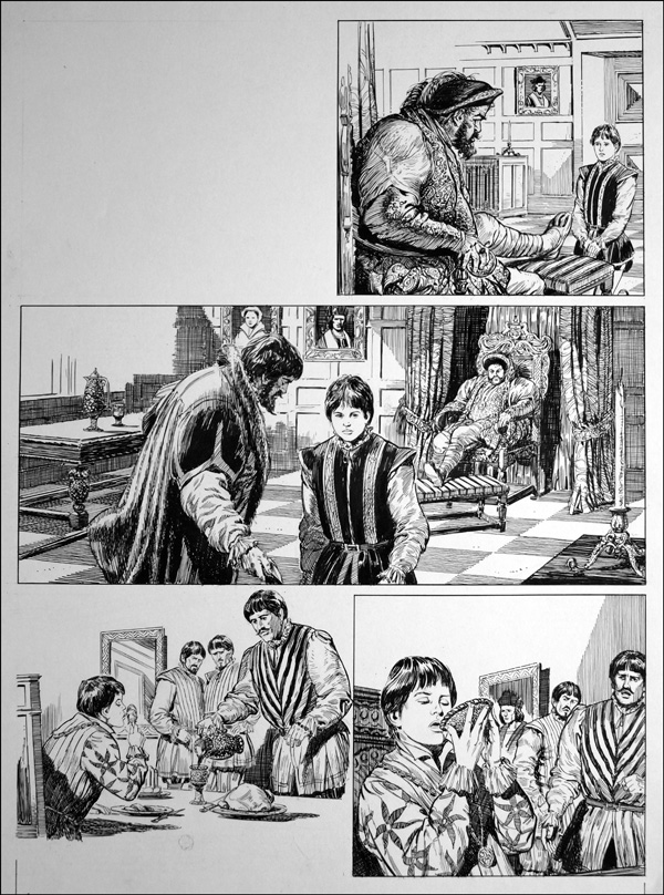 The Prince and the Pauper - Henry VIII (TWO pages) (Originals) by The Prince and The Pauper (Bill Baker) at The Illustration Art Gallery