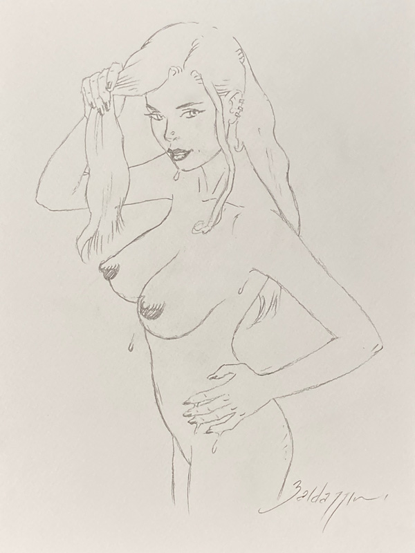 The Pin-Up (Original) (Signed) by Roberto Baldazzini at The Illustration Art Gallery