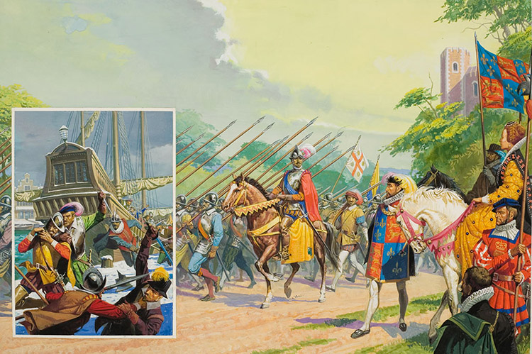 Englishmen to the Rescue (Original) by British History (Baraldi) at The Illustration Art Gallery