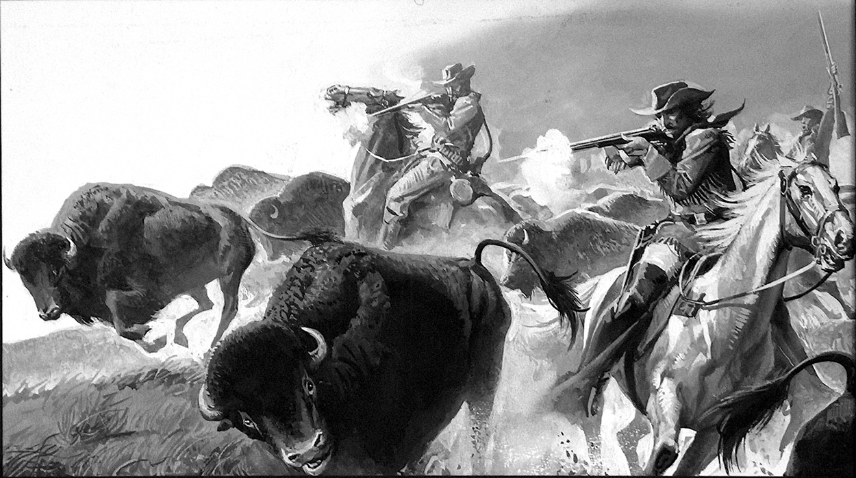 Buffalo Hunters (Original) art by American History (Baraldi) at The Illustration Art Gallery