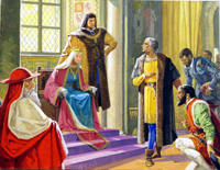Amerigo Vespucci imagined giving reports of his voyages to Queen Isabella of Spain (Original)