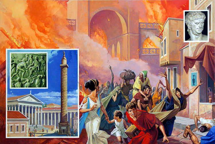 Great Fire of Rome (Original) by Severino Baraldi Art at The Illustration Art Gallery