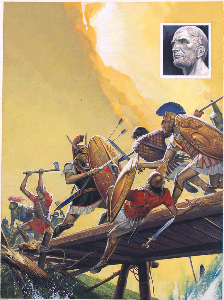 Battle at the Birth of the Roman Empire (Original) art by Severino Baraldi Art at The Illustration Art Gallery