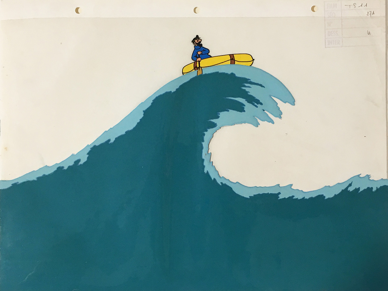 Captain Haddock on The Wave (after Herg) (Original) art by Tintin at The Illustration Art Gallery