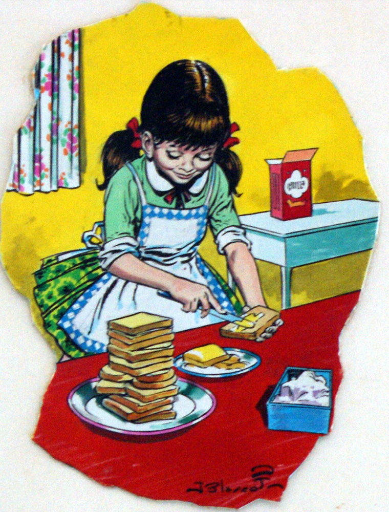 Making Sandwiches (Original) (Signed) art by Jesus Blasco Art at The Illustration Art Gallery
