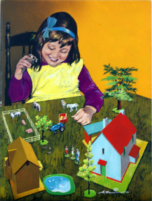 The Little Girl Who Had A Farm (Original) (Signed) by Jesus Blasco at The Illustration Art Gallery