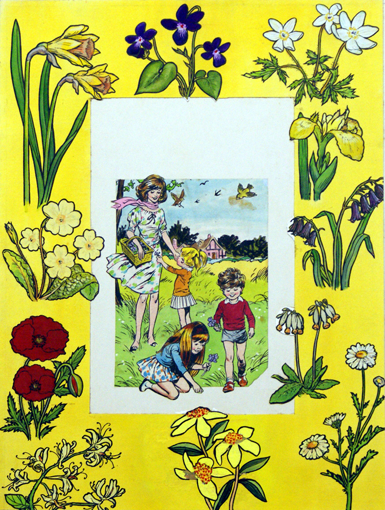 Picking Flowers (Original) art by Jesus Blasco Art at The Illustration Art Gallery