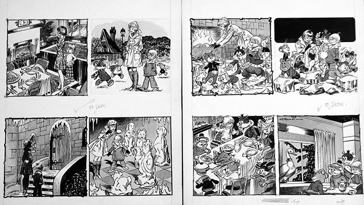 The Jumblies 'Snow Queen's Sun' (TWO pages) (Originals) (Signed) by The Jumblies (Blasco) at The Illustration Art Gallery