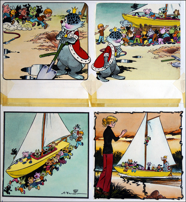 Edward and The Jumblies - Boating (Original) (Signed) by The Jumblies (Blasco) at The Illustration Art Gallery