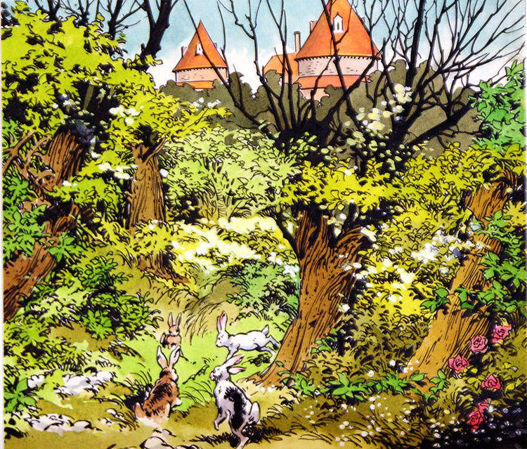 Fairytale Castle (Original) by Sleeping Beauty (Blasco) at The Illustration Art Gallery
