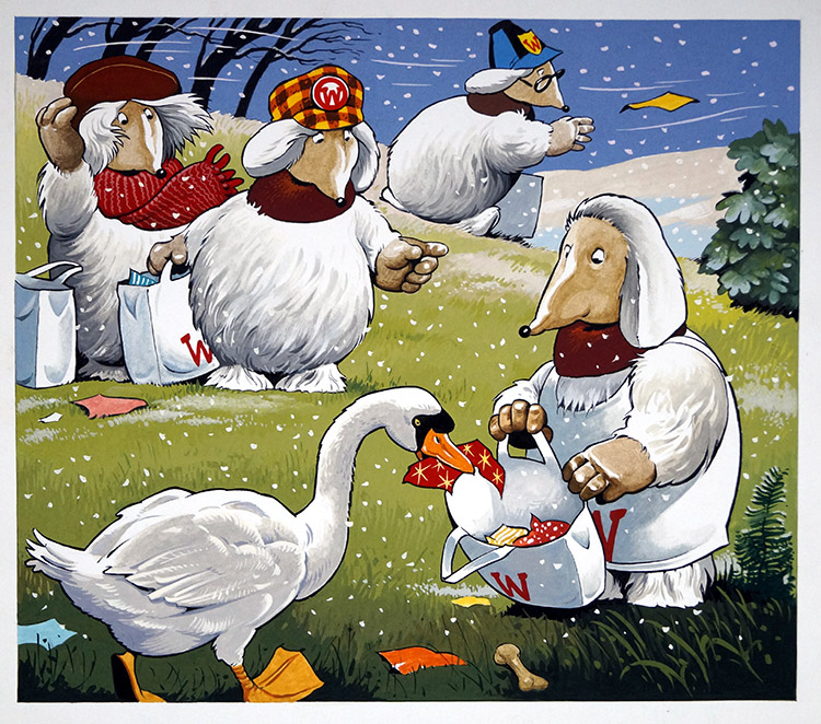 The Wombles: The Tidy Swan (TWO pages) (Originals) by The Wombles (Blasco) at The Illustration Art Gallery