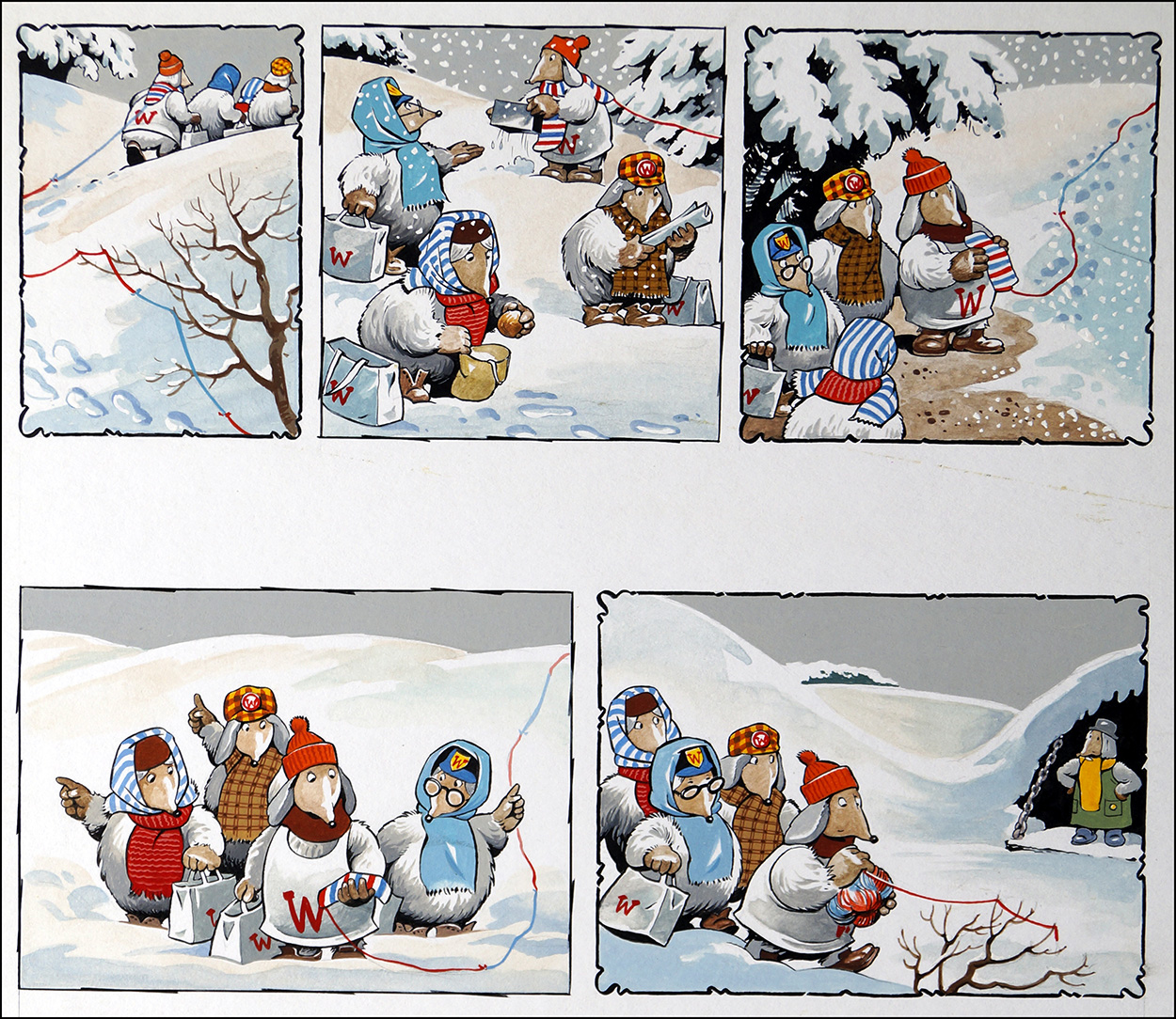 The Wombles - Winter Wilderness (Original) art by The Wombles (Blasco) Art at The Illustration Art Gallery