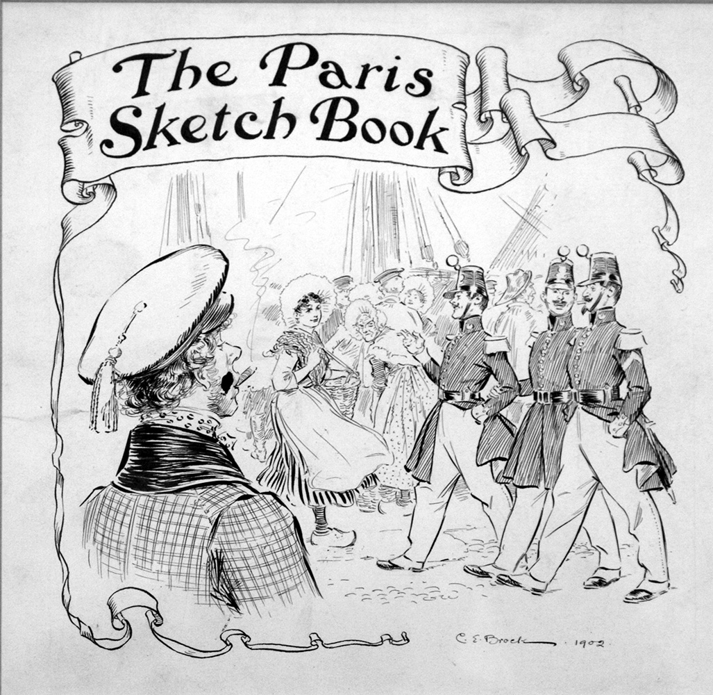 The Paris Sketch Book Title Page (Original) (Signed) art by Charles Edmund Brock Art at The Illustration Art Gallery