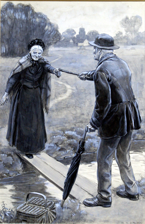 A Helping Hand (Original) (Signed) by Richard Henry Brock at The Illustration Art Gallery