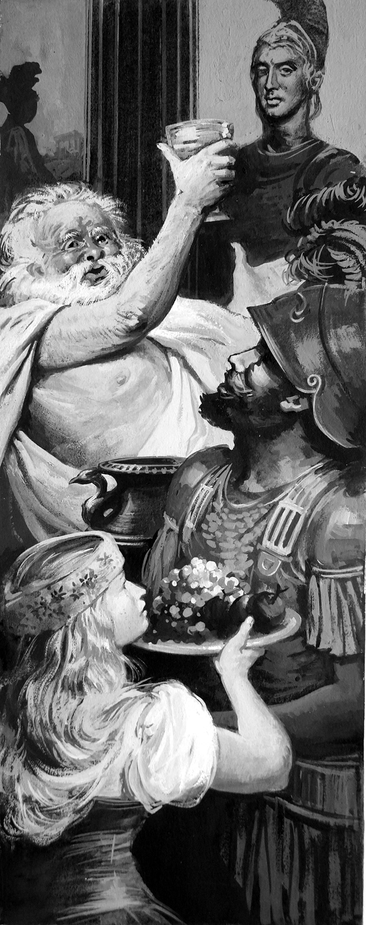 King Midas Entertains Silenus (Original) art by Ralph Bruce Art at The Illustration Art Gallery