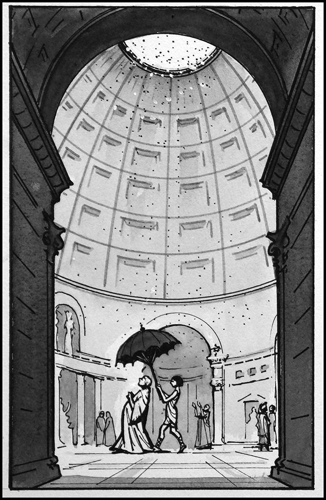 The Pantheon in Rome (Original) (Signed) art by Architecture (Ralph Bruce) at The Illustration Art Gallery
